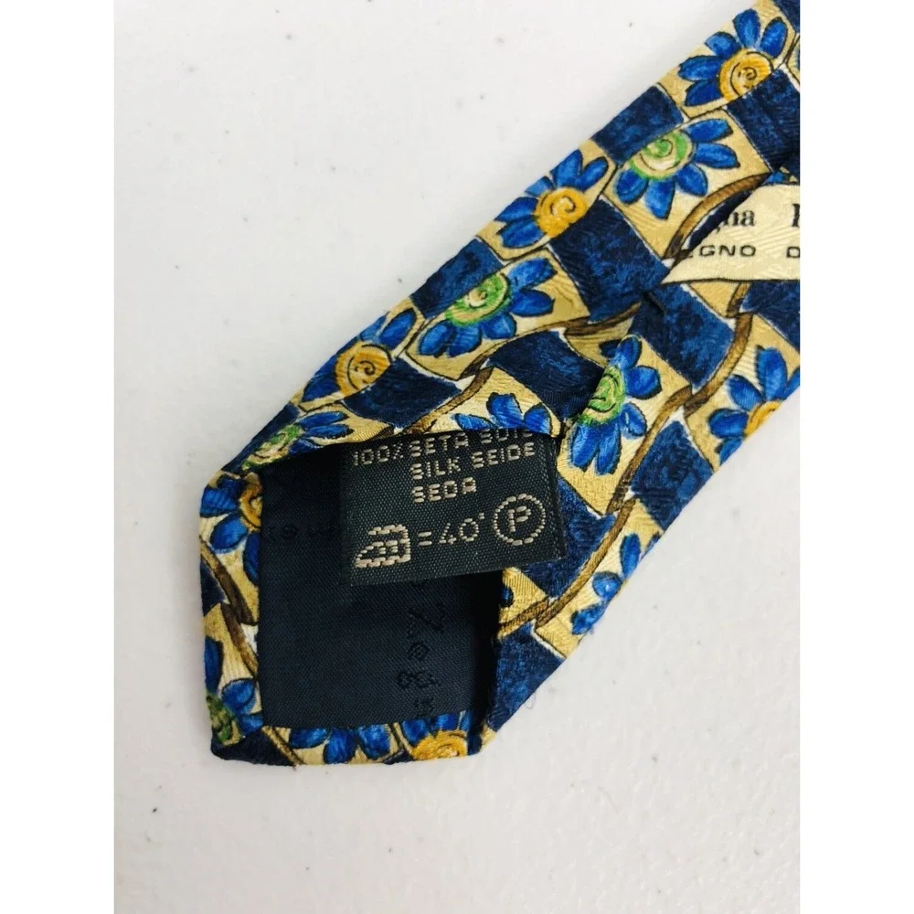 Ermenegildo Zegna Tie Disegno Esclusivo Flowers Multicolor 100% Silk Made Italy